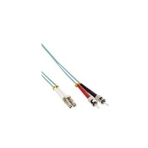 InLine - Patch-Kabel - LC Multi-Mode (M) - bis - ST multi-mode (M) - 25,0m - Glasfaser - 50/125 Mikrometer - OM3 - halogenfrei - Türkis (88518O)