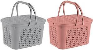 keeeper Picknick-Korb inka, 28 Liter, nordic-grey Einkaufskorb mit Deckel, in Rattanoptik, 2 Griffe, - 1 Stück (1065913000000)