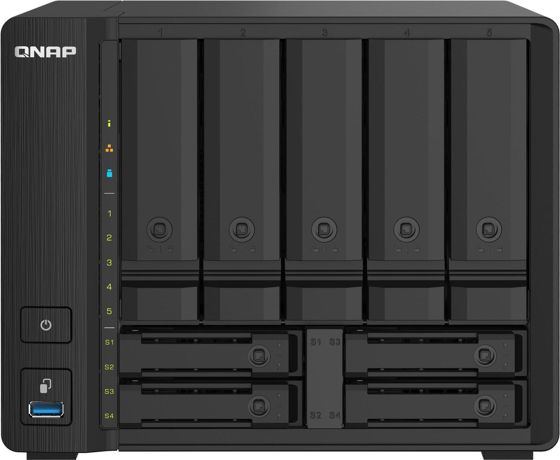 QNAP TS-932PX - NAS-Server - 9 Schächte - SATA 6Gb/s - RAID 0, 1, 5, 6, 10, 50, JBOD, 5 Hot Spare, 6 Hot Spare, 60, 50 Hot Spare, 10-Hot-Spare, 1 Hot-Spare, 60 Hot Spare - RAM 4 GB - Gigabit Ethernet / 2.5 Gigabit Ethernet / 10 Gigabit Ethernet - iSCSI
