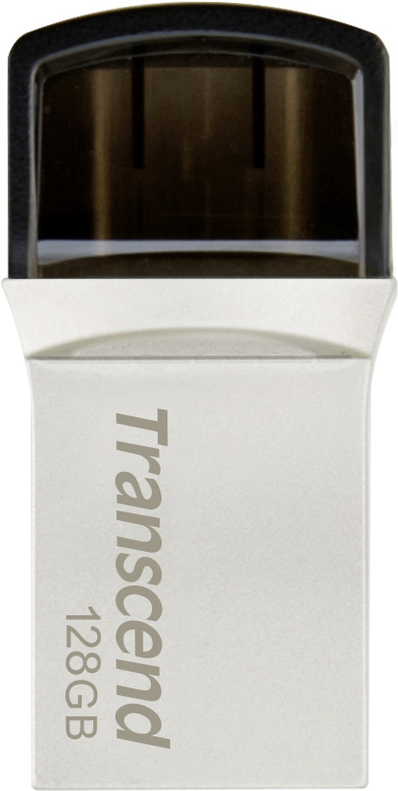 Transcend JetFlash 890 - USB-Flash-Laufwerk - 128 GB - USB-C 3.1 Gen 1 - Silber (TS128GJF890S)