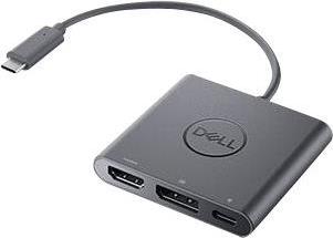 Dell Adapter USB-C to HDMI/DP with Power Pass-Through - Videoadapter - 24 pin USB-C männlich zu HDMI, DisplayPort, USB-C (nur Spannung) weiblich - 18 cm - 4K Unterstützung, Power Pass-Through - für Chromebook 3110, 3110 2-in-1, Latitude 74XX, Precision 35