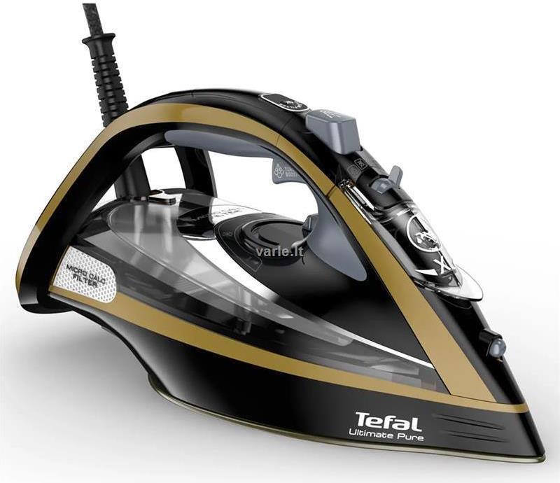 Tefal FV9865E0 Bügeleisen Trocken- & Dampfbügeleisen Durilium Selbstreinigende Grundplatte 3000 W Schwarz - Gold (FV9865)
