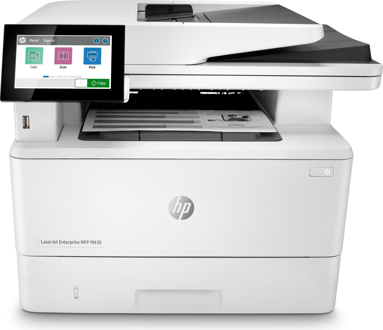 HP LaserJet Enterprise MFP M430f - Multifunktionsdrucker - s/w - Laser - 216 x 297 mm (Original) - A4 (Medien) - bis zu 38 Seiten/Min. (Kopieren) - bis zu 40 Seiten/Min. (Drucken) - 350 Blatt - 33.6 Kbps - USB 2.0, Gigabit LAN, USB 2.0-Host