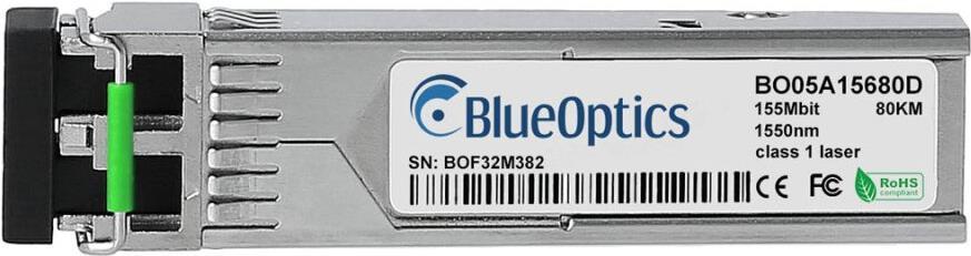 Comnet SFP-5-CM kompatibler BlueOptics© SFP Transceiver für Singlemode 155 Mbit Datenübertragungen in Glasfaser Netzwerken. Unterstützt Fast Ethernet, Fibre Channel oder SONET/SDH Anwendungen in Switchen, Routern, Storage Systemen und ähnlicher Hardware.