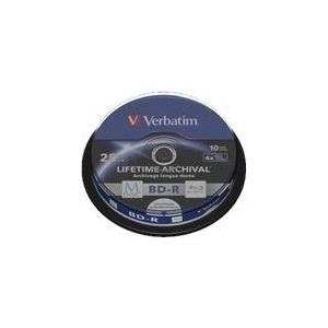 Verbatim Blu-Ray M-Disc - 10 x BD-R - 25 GB 4x - mit Tintenstrahldrucker bedruckbare Oberfläche - Spindel (43825)