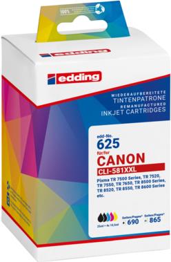5 edding EDD-625 2x schwarz, cyan, magenta, gelb Tintenpatronen ersetzen Canon PGI-580XXL BK, CLI-581XXL BK/C/M/Y (18-625)