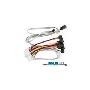 Microsemi Adaptec - Internes SAS-Kabel - mit Sidebands - SAS 6Gbit/s - 4-Lane - 4x Mini SAS HD (SFF-8643) (M) bis interne Stromversorgung, 4-polig, interne SAS, 29-polig (SFF-8482) - 80 cm (2280100-R)