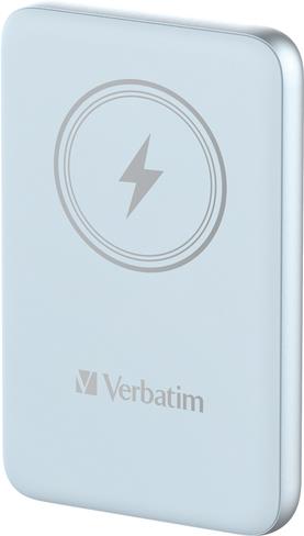 Verbatim Charge n Go - Induktive Power Bank - Magnethalterung - Li-Pol - 10000 mAh - 20 Watt - 2,4 A - Apple Fast Charge, PD 3,0, QC 3,0, Apple 2,4A, USB BC 1,2 (24 pin USB-C) - Blau (32247)