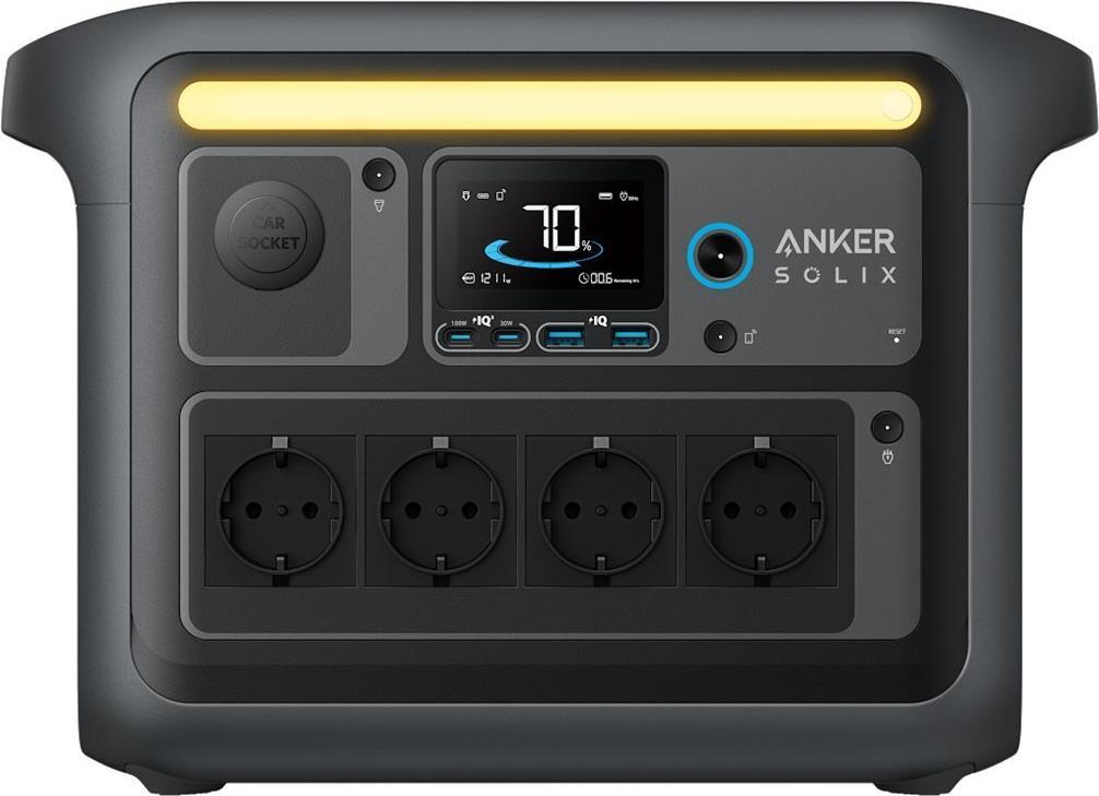 Anker SOLIX C1000X Tragbare Powerstation 1056 Wh 1800 W LiFePO4 Schwarz/Grau (A1761311) - Sonderposten