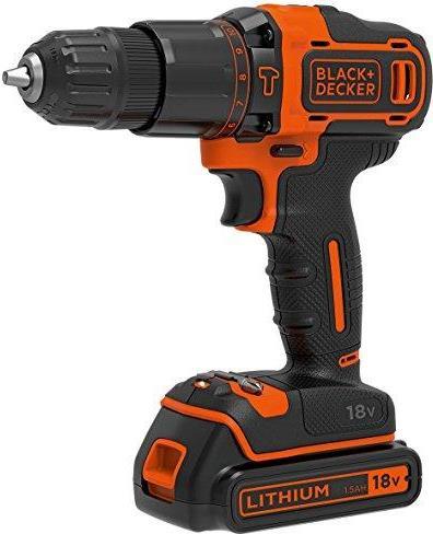 BLACK+DECKER BDCHD18KB-QW - Bohrhammer/Treiber - schnurlos - 2 Geschwindigkeiten - Bohrfutterschlüssel 10 mm - 40 N·m - 2 Akkus - 18 V