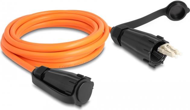 Delock - Netzwerkkabel - LC Multi-Mode (M) zu LC Multi-Mode (M) - 3,0m - 7,5 mm - Glasfaser - Duplex - 50/125 Mikrometer - OM2 - protective cap - orange (87888)