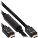 InLine High Speed HDMI - HDMI mit Ethernetkabel - HDMI (M) bis HDMI (M) - 20,0m - dreifach abgeschirmtes Twisted-Pair-Kabel - Schwarz - geformt, 4K Unterstützung, aktiv (17520A)