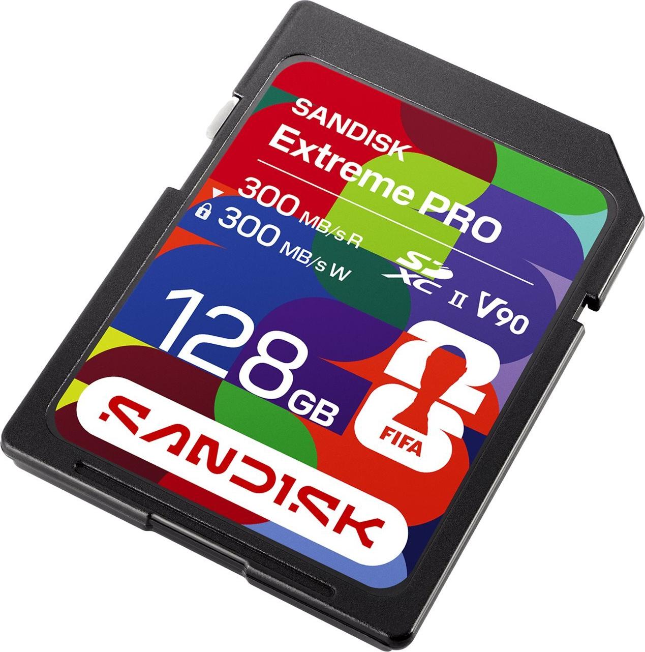 SanDisk Extreme PRO - FIFA World Cup 2026 Edition Flash-Speicherkarte - 128 GB - Video Class V90 / UHS-II - SDXC UHS-II (SDSDXDM-128G-GN4IH)