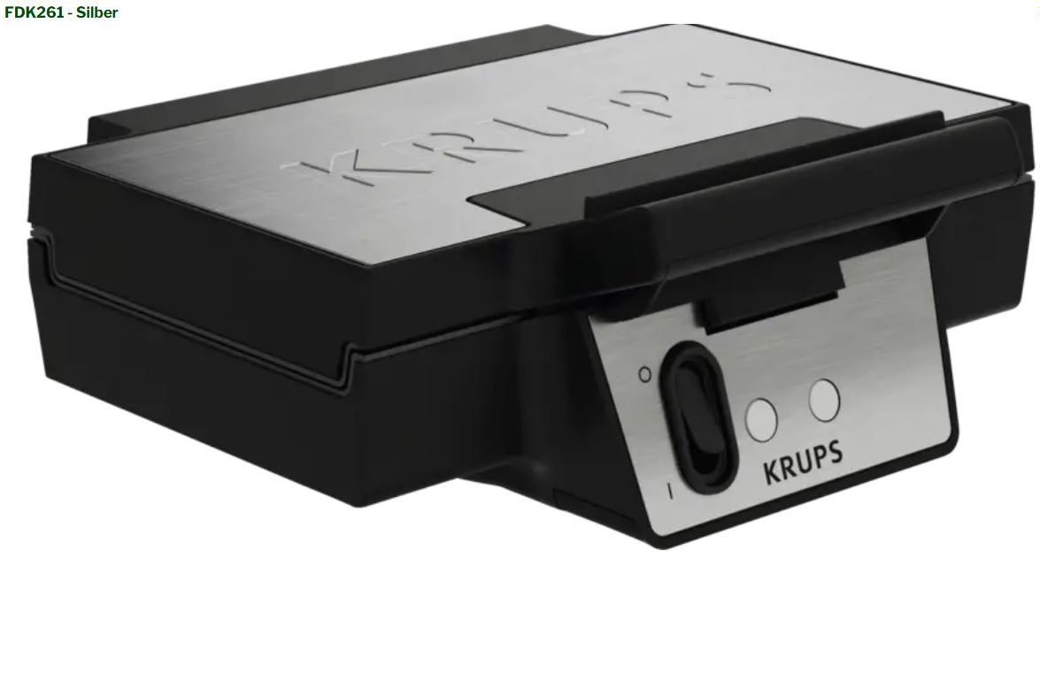 Krups FDK261 Waffeleisen Professional Edelstahl Schwarz 850 W 2 Waffeln