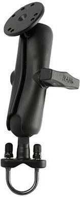 RAM Mounts Set für Lenker/Rohre - C-Kugel (1.5 ), Klemmschelle (verzinkte U-Bügel), mittlerer Verbindungsarm, runde Basisplatte (AMPS) (RAM-101U-IP1)