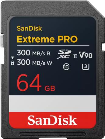 SanDisk Extreme Pro - Flash-Speicherkarte - 64GB - Video Class V90 / UHS-II U3 / Class10 - SDXC UHS-II (SDSDXDM-064G-GN4IN)