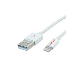 ROLINE - iPad-/iPhone-/iPod-Lade-/Datenkabel - Lightning / USB - USB Typ A, 4-polig (M) - Lightning (M) - 1.8 m - abgeschirmt - (USB/USB 2.0) - weiß (11.02.8322)