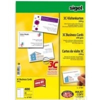 Sigel LP801 - Visitenkarten - hochweiß - 85 x 55 mm - 250 g/m2 - 400 Karte(n) (40 Bogen x 10) (LP801)