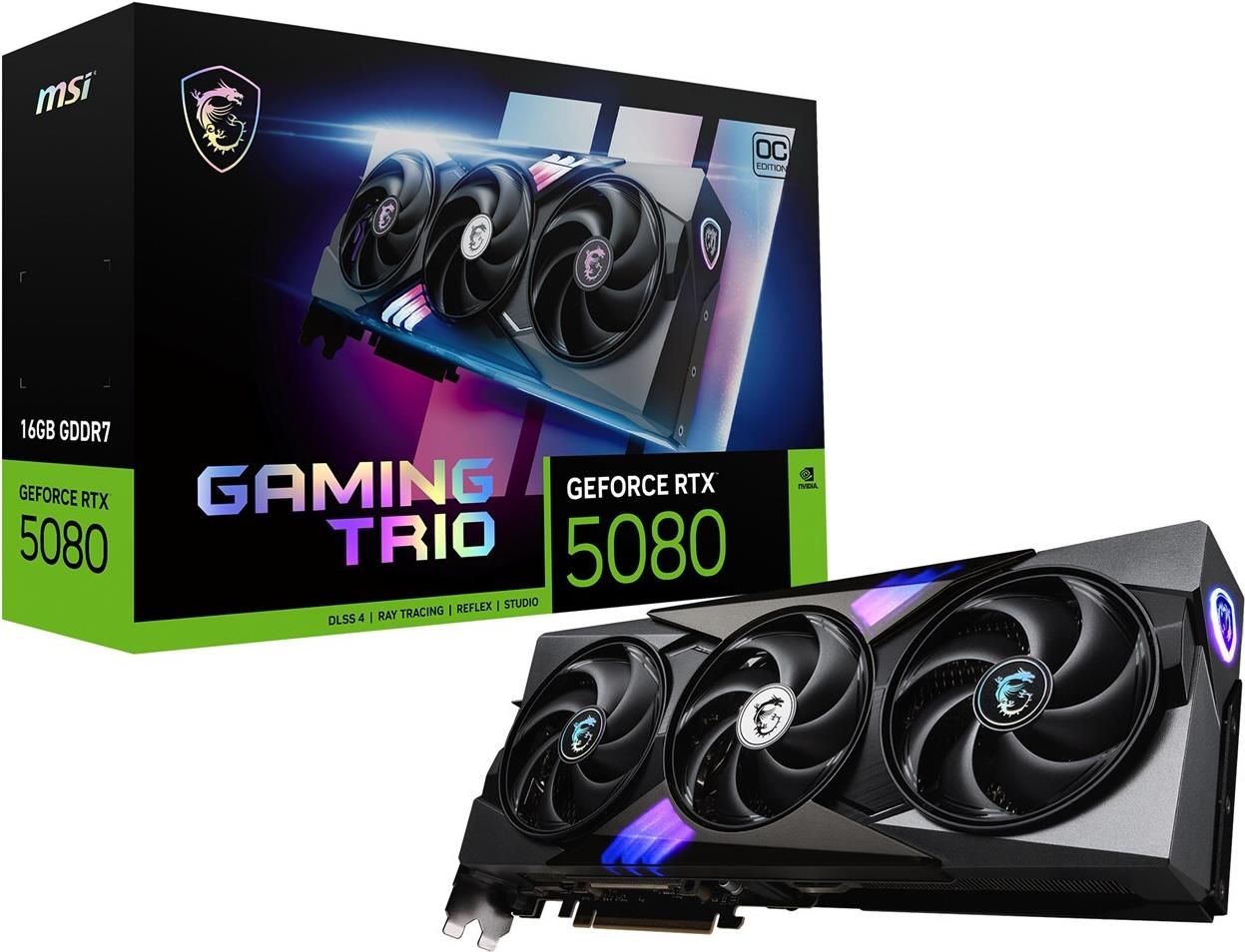 MSI GeForce RTX 5080 16G GAMING TRIO OC Grafikkarte 16 GB GDDR7 OC (V531-005R)
