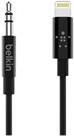 Belkin - Kabel Lightning auf KopfhÃ¶reranschluss - Lightning / Audio - Lightning (M) bis Stereo Mini-Klinkenstecker (M) - 91.4 cm - Schwarz - fÃ¼r Apple iPad/iPhone/iPod (Lightning) (AV10172BT03-BLK)