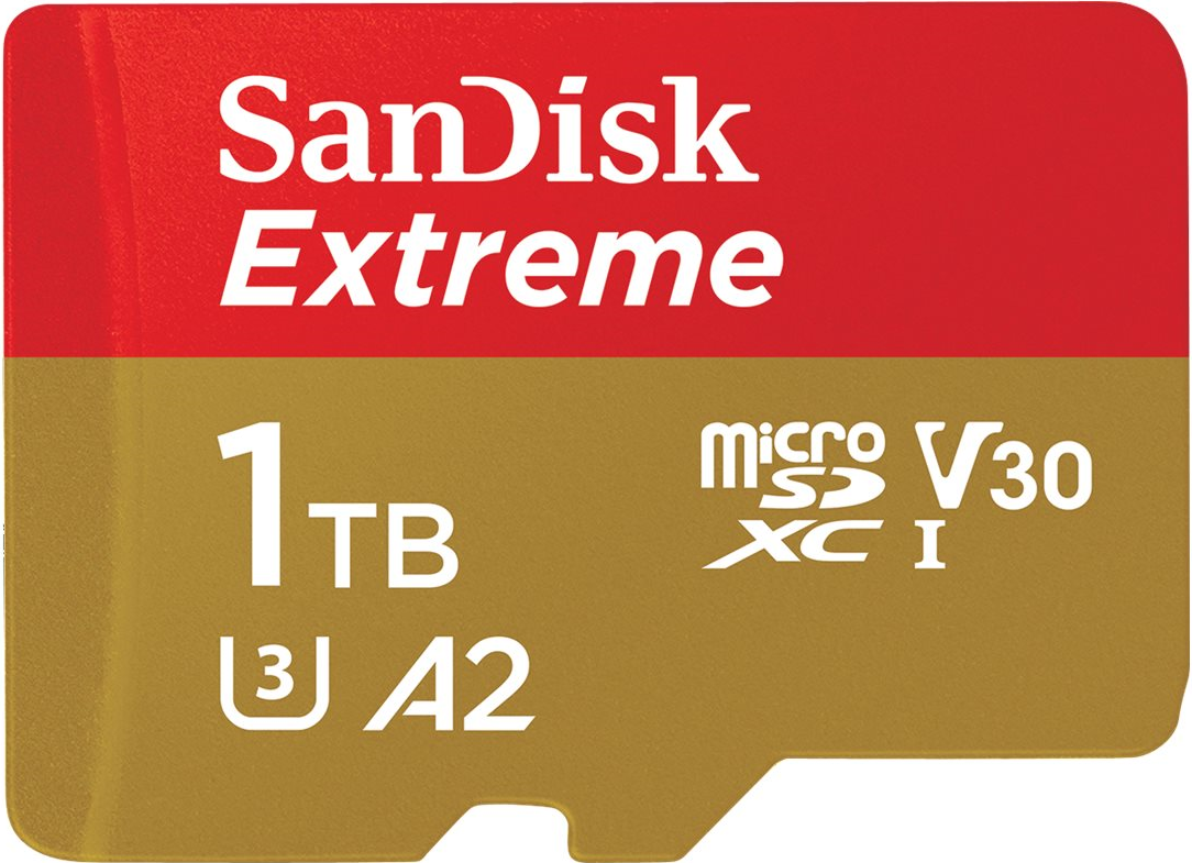 SanDisk Extreme - Flash-Speicherkarte (microSDXC-an-SD-Adapter inbegriffen) - 1TB - A2 / Video Class V30 / UHS-I U3 / Class10 - microSDXC UHS-I (SDSQXAV-1T00-GN6MA)
