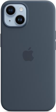 Apple - Hintere Abdeckung für Mobiltelefon - kompatibel mit MagSafe - Silikon - Storm Blue - für iPhone 14 (MW5T3ZM/A)
