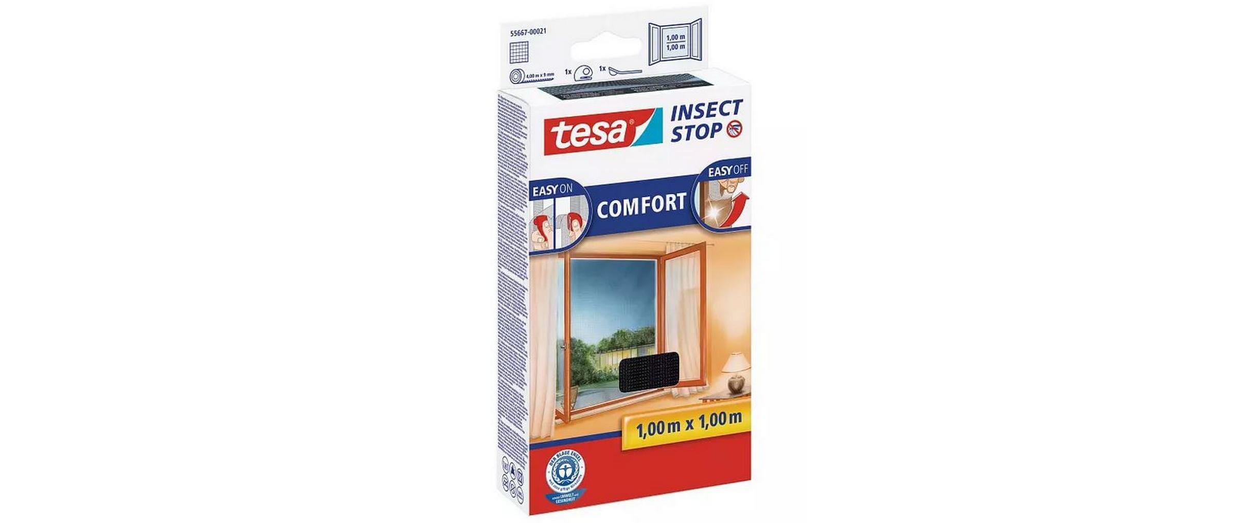 tesa COMFORT 55667 Fliegengitter (L x B) 1000 mm x 1000 mm Anthrazit 2 St. (55667)