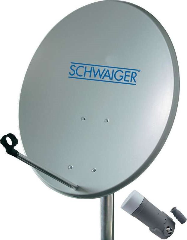 SCHWAIGER SAT Anlage 60 cm 1 Teilnehmer Single-LNB Hellgrau
