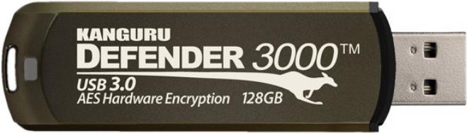 Kanguru Encrypted Defender 3000 - USB-Flash-Laufwerk - verschlüsselt - 16 GB - USB 3.2 Gen 1 - FIPS 140-2 Level 3 - TAA-konform (KDF3000-16G)