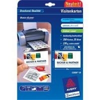 Avery Quick&Clean - Visitenkarten (doppelseitig) - weiß - 54 x 85 mm - 270 g/m2 - 250 Karte(n) (25 Bogen x 10) (C32026-25)