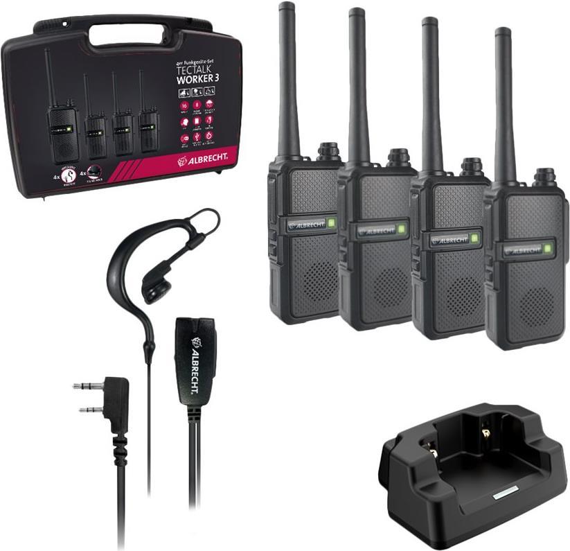 Albrecht Tectalk Worker 3 4er-Set PMR-Funkgerät 16 Kanäle bis 10 km Reichweite (29826)