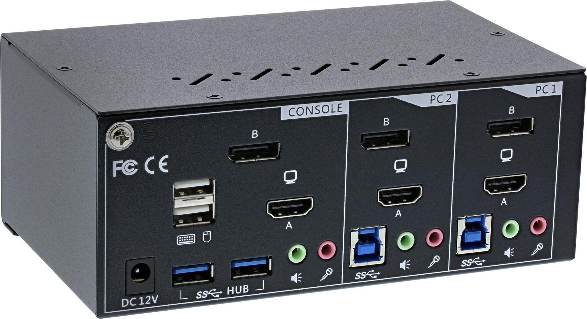 INLINE 62642I - KVM-/Audio-/USB-Switch - 2 x KVM/Audio/USB - 1 lokaler Benutzer - Desktop (62642I)