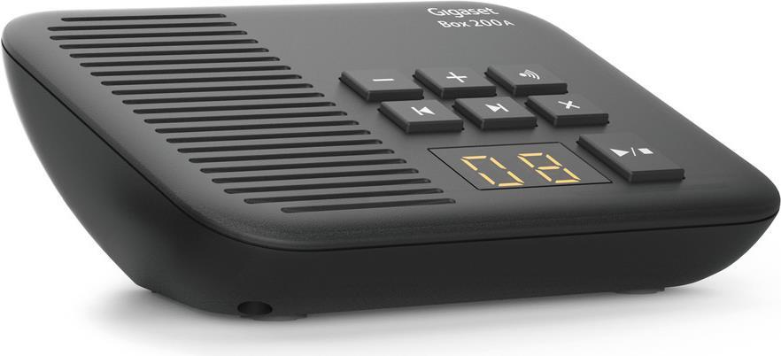 Gigaset Box 200A - Mobiltelefonbasisstation - Anrufbeantworter - ECO DECTGAP - Schwarz (S30852-H2838-B101)