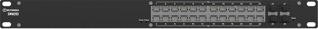 Teltonika SWM282 L2+ Managed Switch 24x ETH PoE Ports 4x SFP - Switch - 1 Gbps (SWM282000200)
