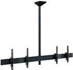 HAGOR comPROnents series - Befestigungskit (Stange, Montageklammer, 4 VESA-Adapter, Schiene) - Side-by-Side - für 2 LCD-/Plasma-Konsolen - verriegelbar - Schwarz - Bildschirmgröße: 116.8-165.1 cm (46-65) - Deckenmontage