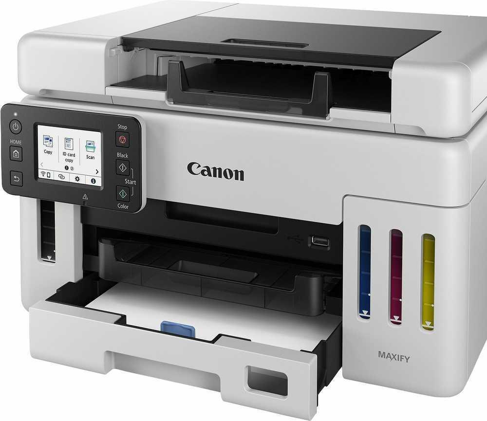 Canon MAXIFY GX6550 - Multifunktionsdrucker - Farbe - Tintenstrahl - nachfüllbar - A4 (210 x 297 mm), Legal (216 x 356 mm) (Original) - A4/Legal (Medien) - bis zu 24 ipm (Drucken) - 350 Blatt - Wi-Fi(ac), LAN, USB-Host, USB 2.0 (6351C006)