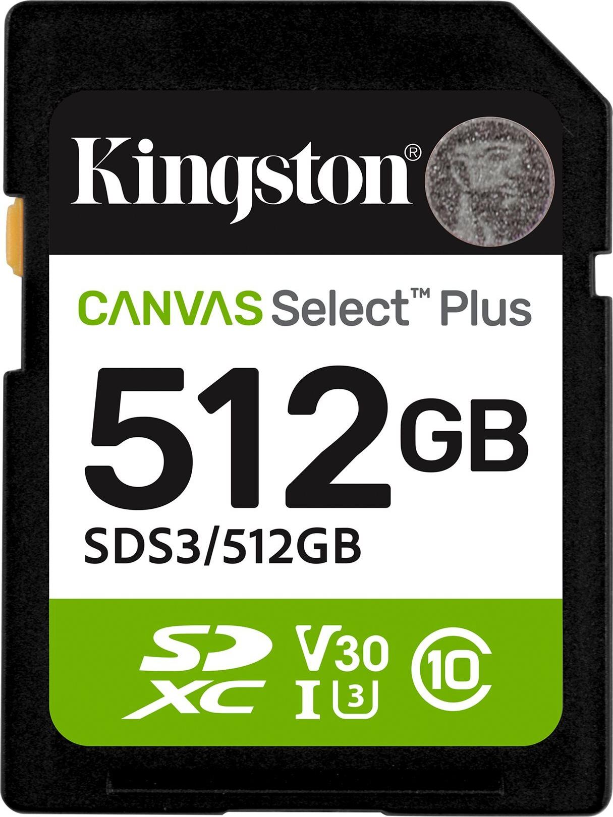 Kingston Canvas Select Plus - Flash-Speicherkarte - 512 GB - SDXC UHS-I (SDS3/512GB)