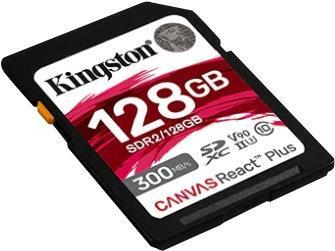 Kingston Canvas React Plus - Flash-Speicherkarte - 128GB - Video Class V90 / UHS-II U3 / Class10 - SDXC UHS-II (SDR2/128GB)