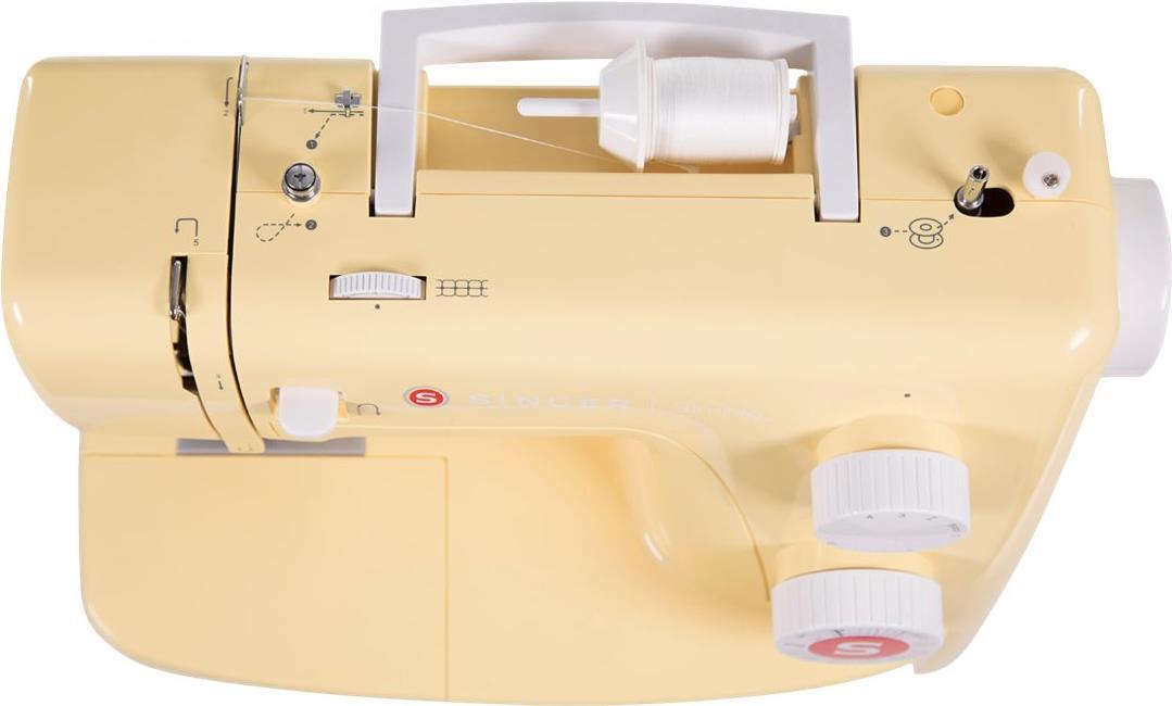 SINGER Simple 3223Y - Halbautomatische Nähmaschine - Gelb - Sägen - 4 Step - Drehregler - Zickzack-Fuß (Simple 3223Y)