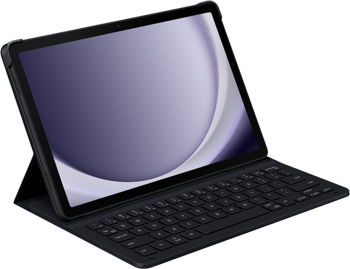 Samsung EF-DX211 - Tastatur und Foliohülle (Buch-Cover) - Slim - POGO pin - QWERTZ - Schwarz Tastatur, Schwarz Gehäuse - für Galaxy Tab A9+ (EF-DX211BBGGDE)