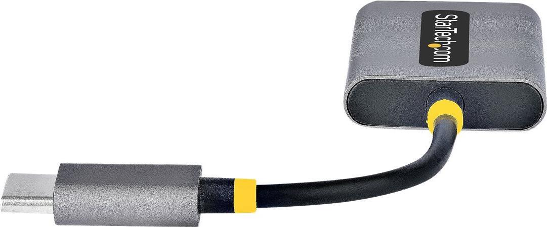 StarTech.com USB-C Headphone Splitter, USB Type C Dual Headset Adapter w/Microphone Input, USB C to 3,5mm Adapter/Earphone Dongle, USB C to Audio Jack/Aux Output - Mic and Headset Controls, Built-in 24-bit DAC (USBC-AUDIO-SPLITTER) - Audio-Splitter - 24 p