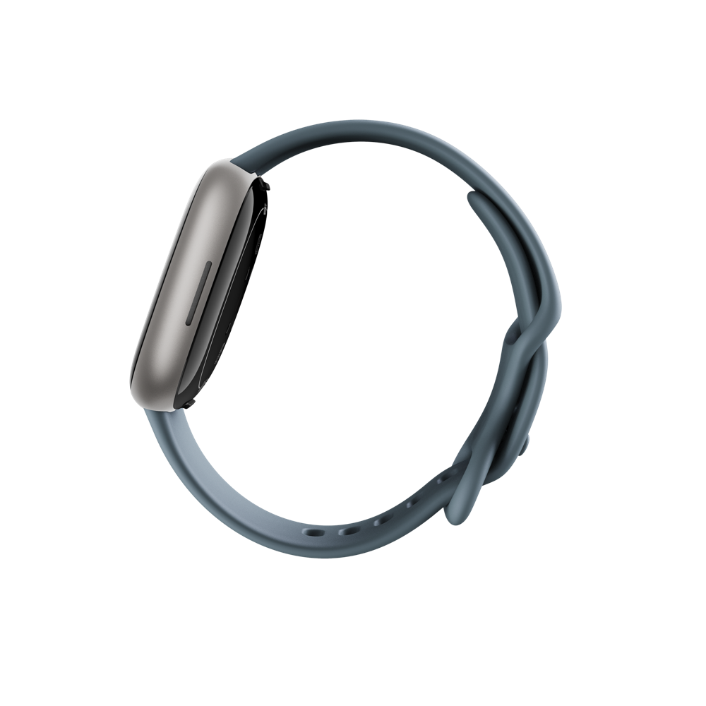 Fitbit Versa 4 - 40 mm - Platin - intelligente Uhr mit Band - Waterfall Blue - Bandgröße: S/L - NFC, Bluetooth (FB523SRAG)
