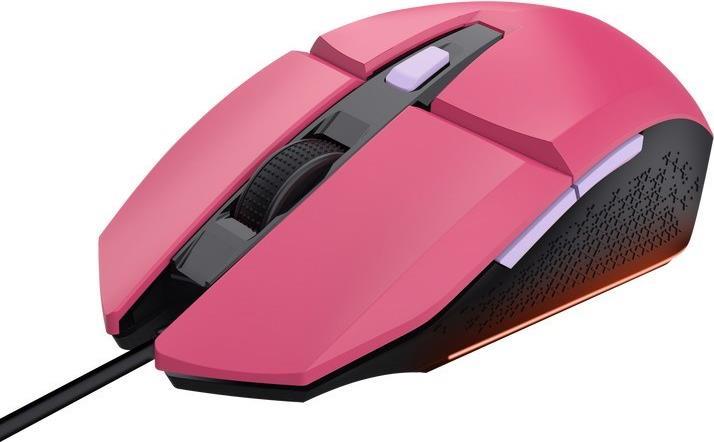 Trust Gaming GXT 109P Felox - Maus - beleuchtet Gaming - 6 Tasten - kabelgebunden - USB - Powerful Pink (25068)