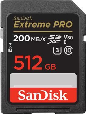 SanDisk Extreme Pro - Flash-Speicherkarte - 512GB - Video Class V30 / UHS-I U3 / Class10 - SDXC UHS-I (SDSDXXD-512G-GN4IN)