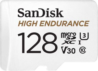 SanDisk High Endurance - Flash-Speicherkarte (microSDXC-an-SD-Adapter inbegriffen) - 128GB - Video Class V30 / UHS-I U3 / Class10 - microSDXC UHS-I (SDSQQNR-128G-GN6IA)