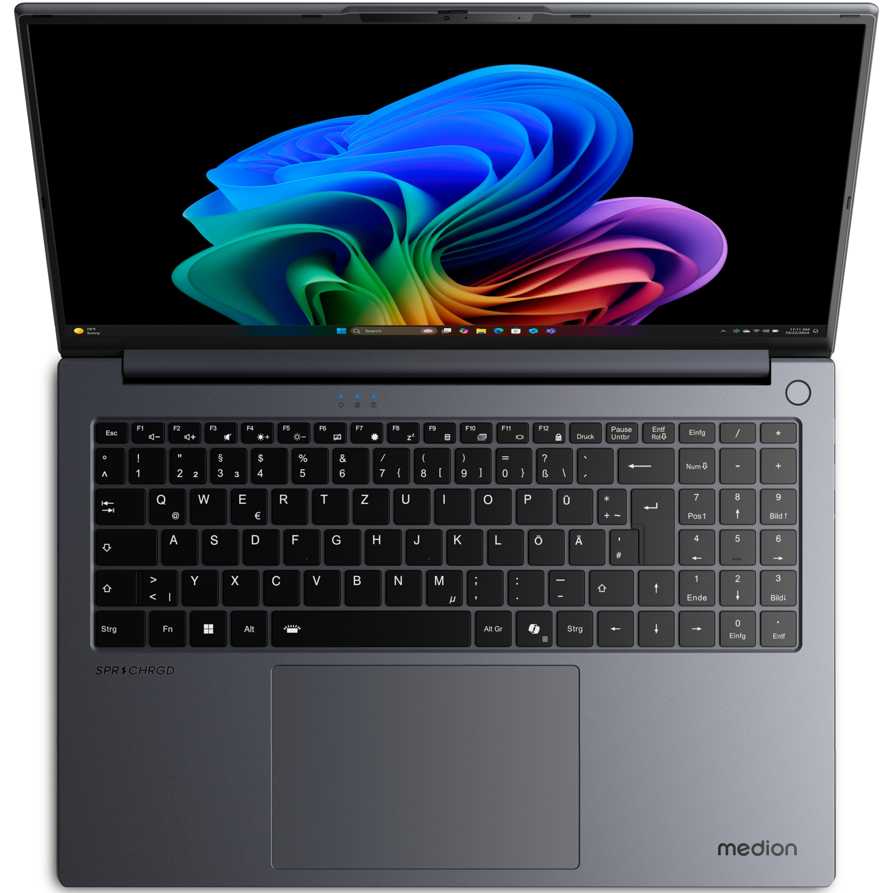 Medion SPRCHRGD 16 S1 OLED Notebook (QWERTZ DE) Intel Core Ultra 7 258V 32GB 1TB SSD 16 2.8K OLED