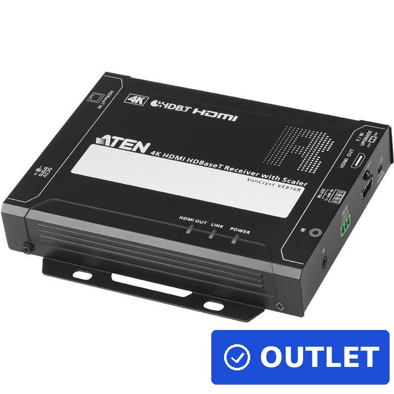 ATEN VE816R 4K HDMI HDBaseT Receiver with Scaler - Video-, Audio-, Infrarot- und serielle Erweiterung - HDBaseT - bis zu 150 m - Sonderposten