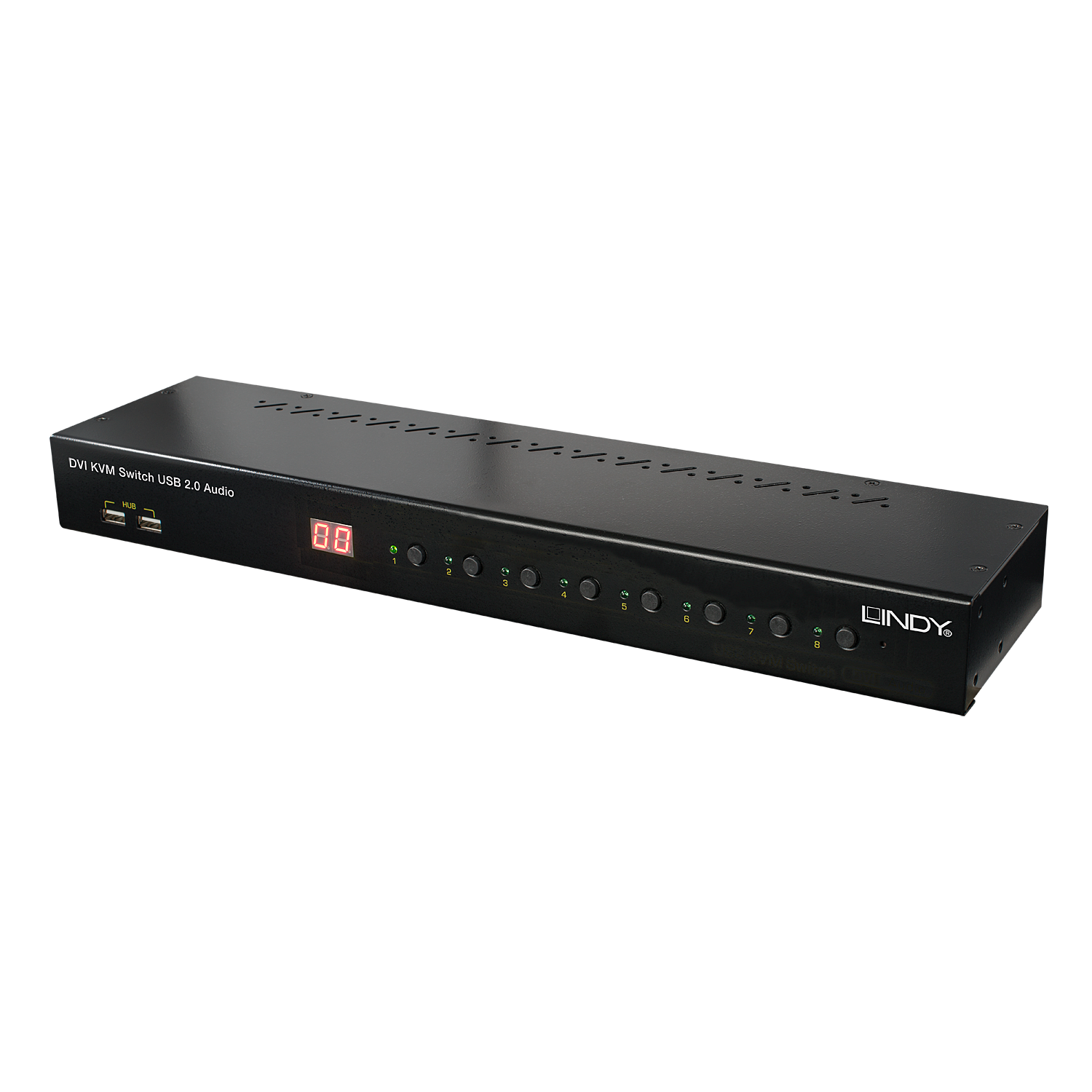Lindy KVM Switch Pro USB2.0 Audio DVI-I - KVM-/Audio-/USB-Switch - USB - 8 x KVM/Audio/USB - 1 lokaler Benutzer - Desktop (39317)