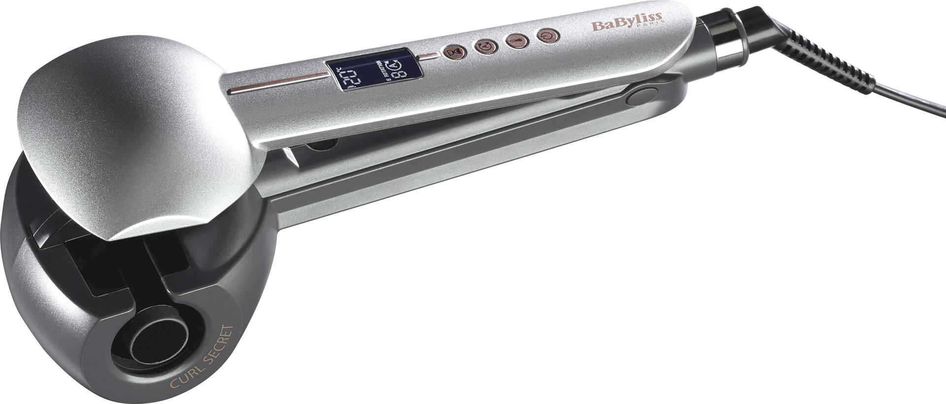 BaByliss C1600E. Typ: Automatischer Lockenstab, Technologie: Warm, Temperatur (min): 180 °C. Produktfarbe: Schwarz, Silber. Kabellänge: 2,5 m, Display-Typ: LCD (C1600E)