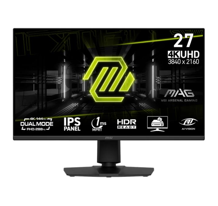 MSI MAG 275UPD E14 Gaming Monitor - 27 - 4K UHD, Dual Mode Dual Mode für UHD bei 144 Hz und FHD bei 288 Hz [Energieklasse F] (9S6-3CE89M-016)